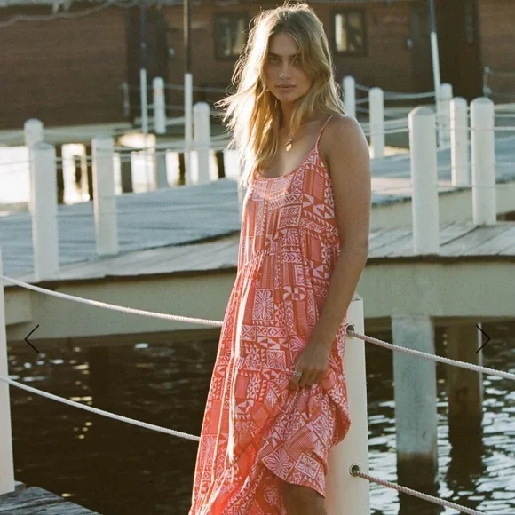 O'Neill | Dresses | Oneill Womens Red Maxi Dress | Poshmark